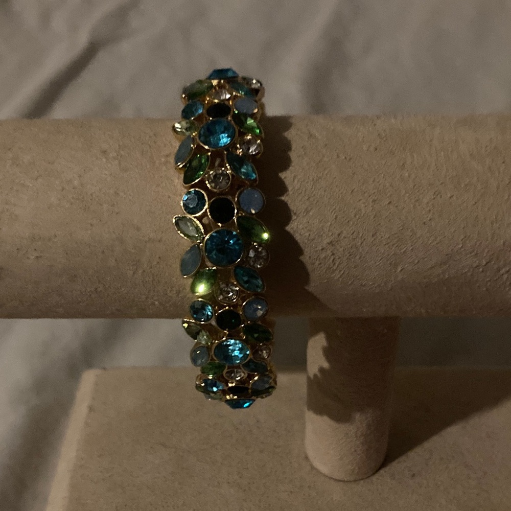Talbots Gold Bracelet with Blue and Green Accents